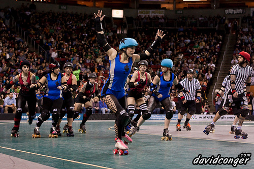 Rat City Rollergirls vs Rose City Rollers at Key Arena
